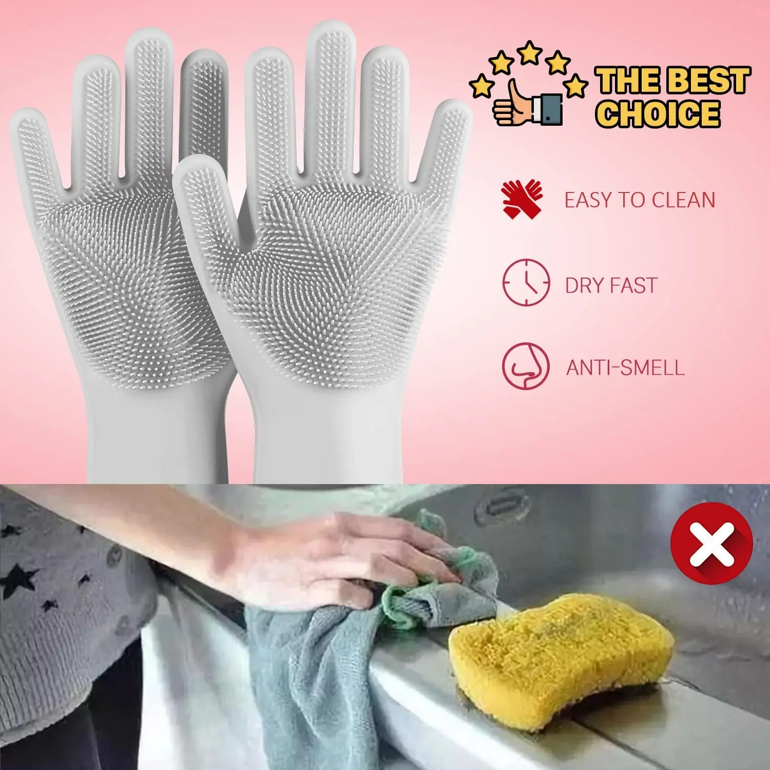 Factory Price Kitchen Silicone Gloves Dishwashing Gloves Silicone Dish Washing Gloves