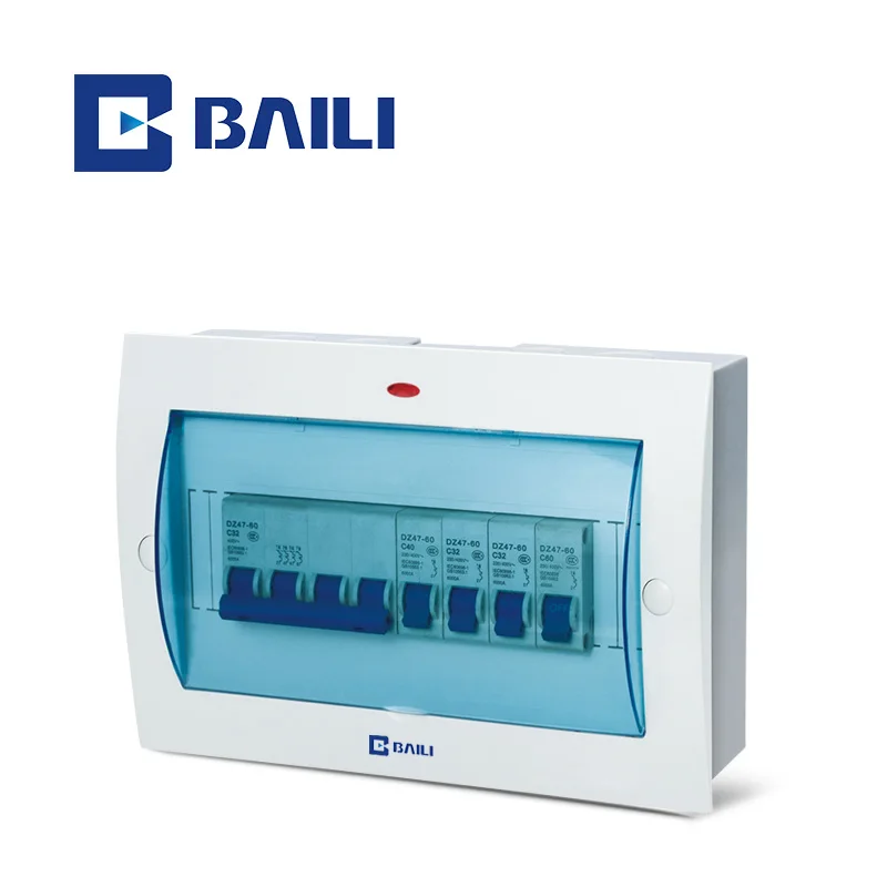BAILI STI 10way Surface Mounting Cheap price  Iron rail Plastic Control Panel with indicator light Distribution Box