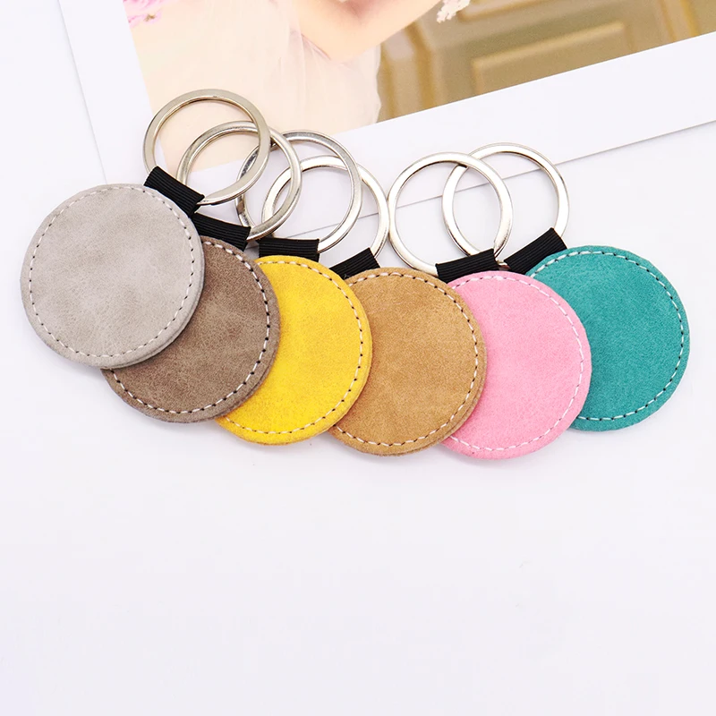 Different Shapes Color Design Car Pendant Custom Keychain Logo Blank Sublimation PU Leather Key Chain wholesale