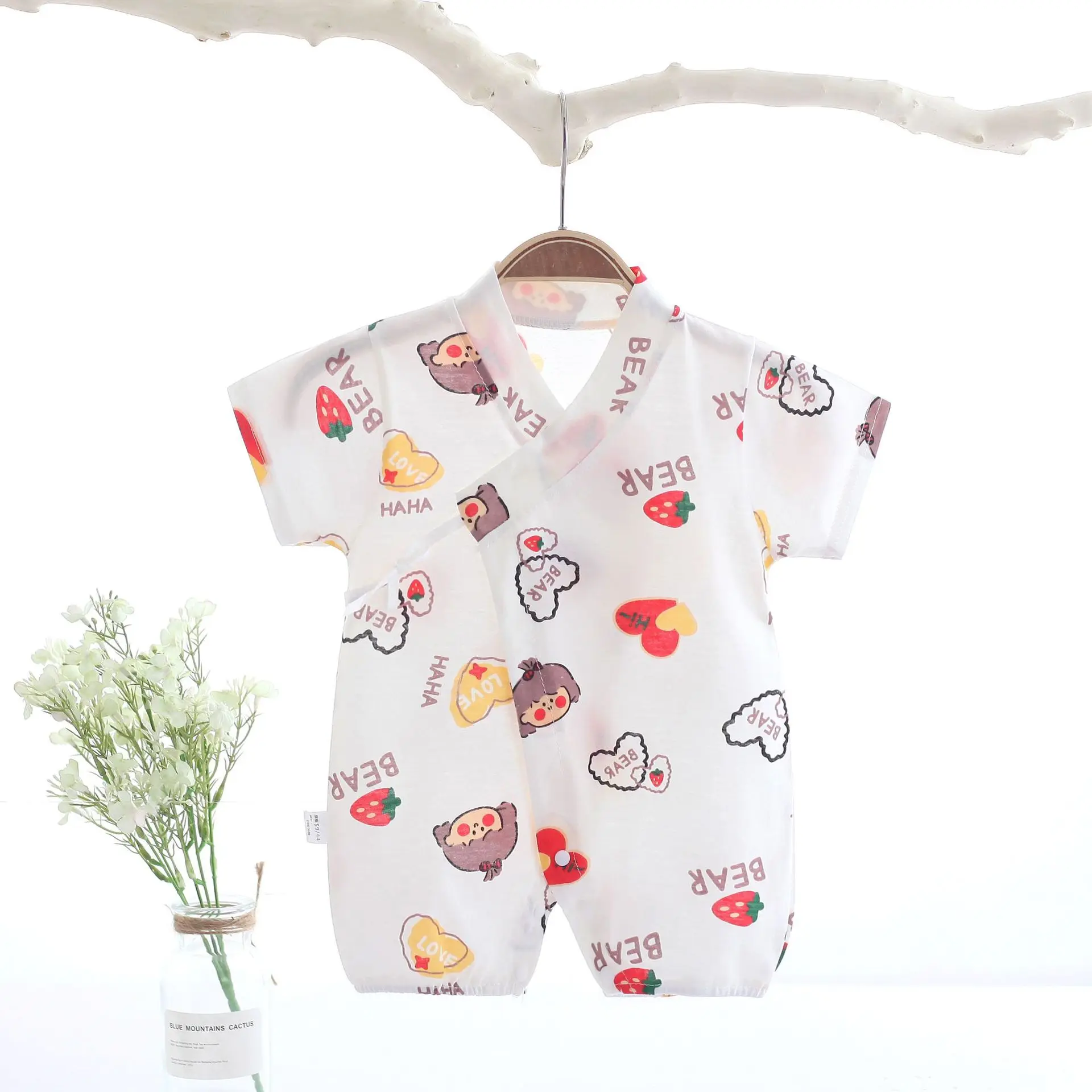 Summer Baby Jumpsuit Combed Cotton Print Baby Romper Lightweight Breathable Short-sleeved Rompers