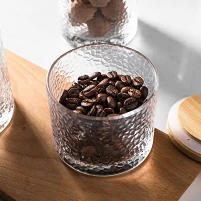 HOT SALE CHEAPER Hammer grain glass sealed jar kitchen miscellaneous grain and tea storage storage jar coffee bean tea jar