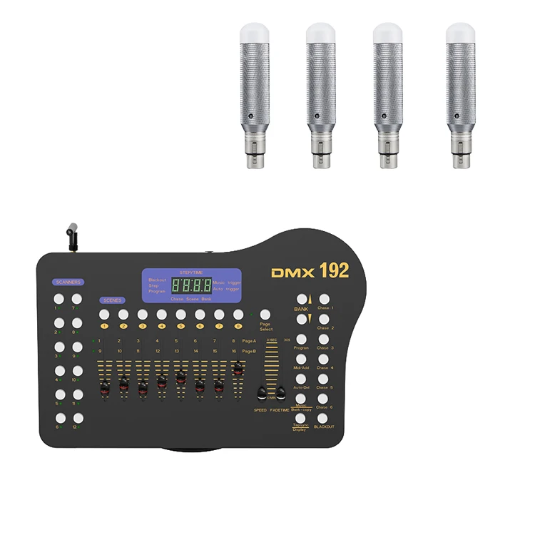 New Wireless 192 Channels Console Stage Light Dmx Controller With 4Pcs Battery Receivers