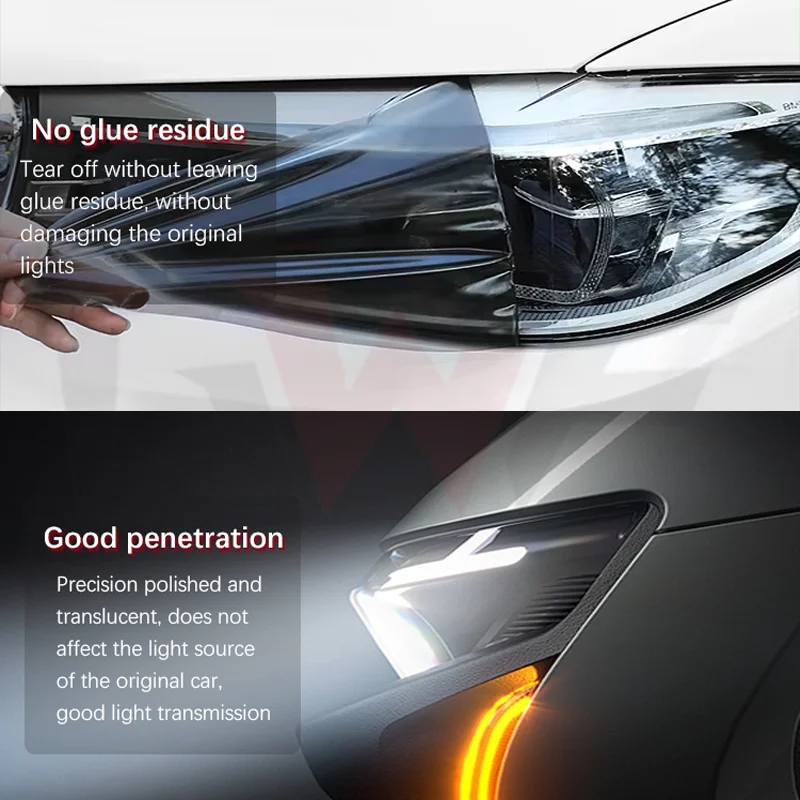 photochromic white to purple white to black color change headlight tint film black auto headlight PPF film TPU car lamp film