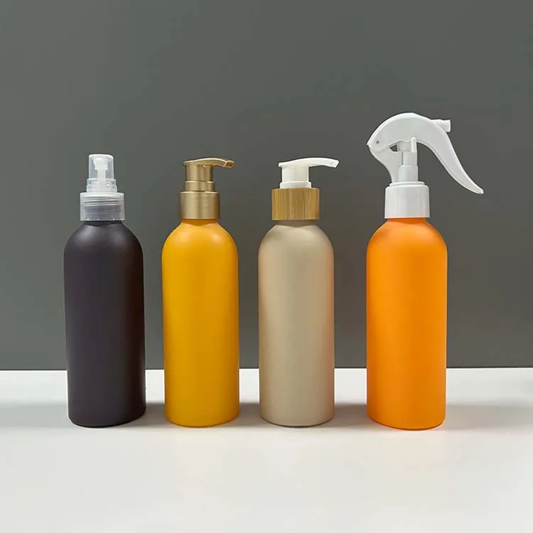 Custom Round HDPE PE PCR Empty Matt Soft Touch Rubber Finish Plastic Bottle Container For Cosmetic Skincare