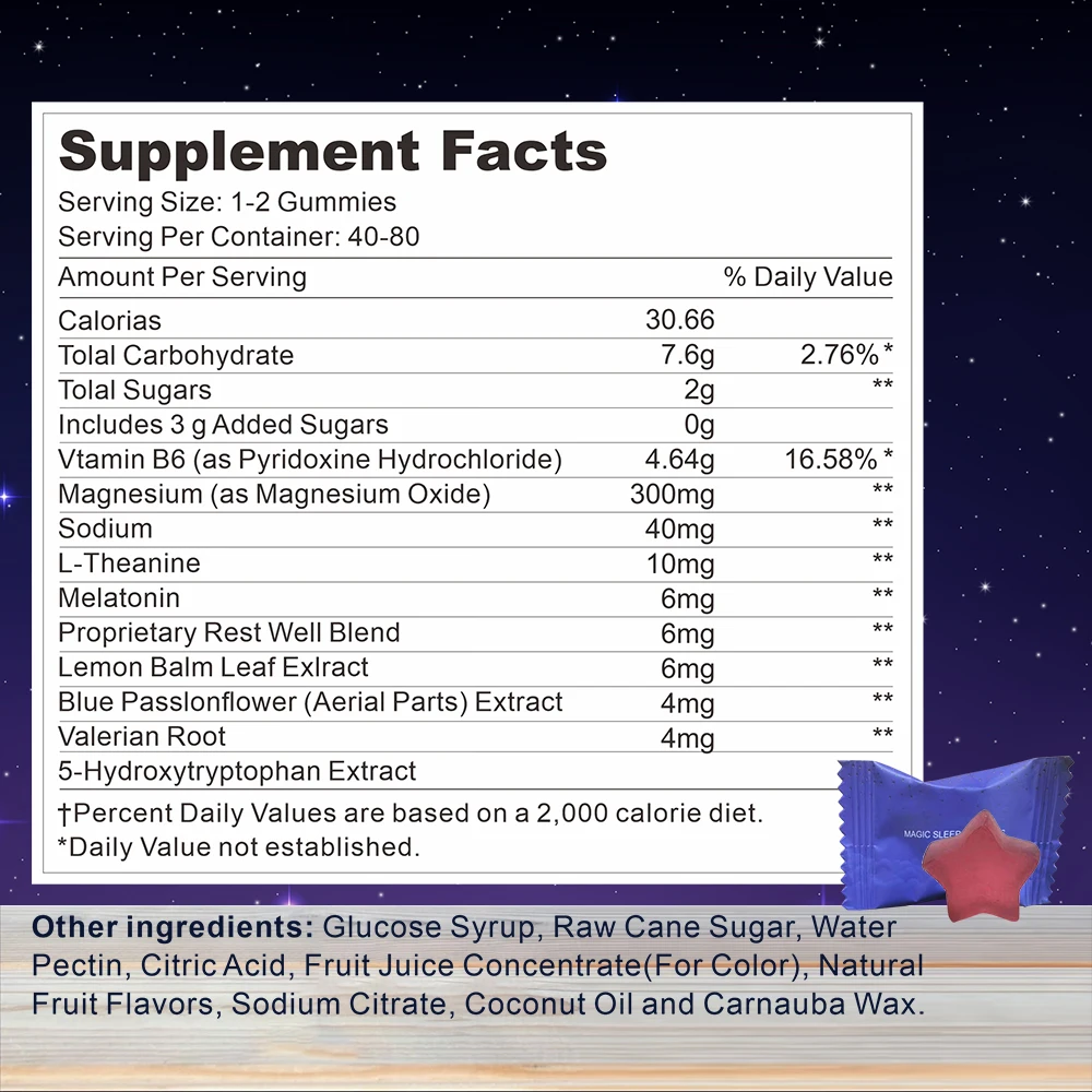OEM private label Melatonin  5-htp magnesium gummies Better  Natural sleep gummies Sleeping relax gummies for adult and children