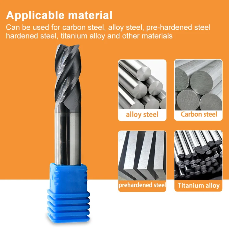 customizable 1/2 1/4 3/4 1/8 inch endmills micro grain carbide end mill 1/4inch
