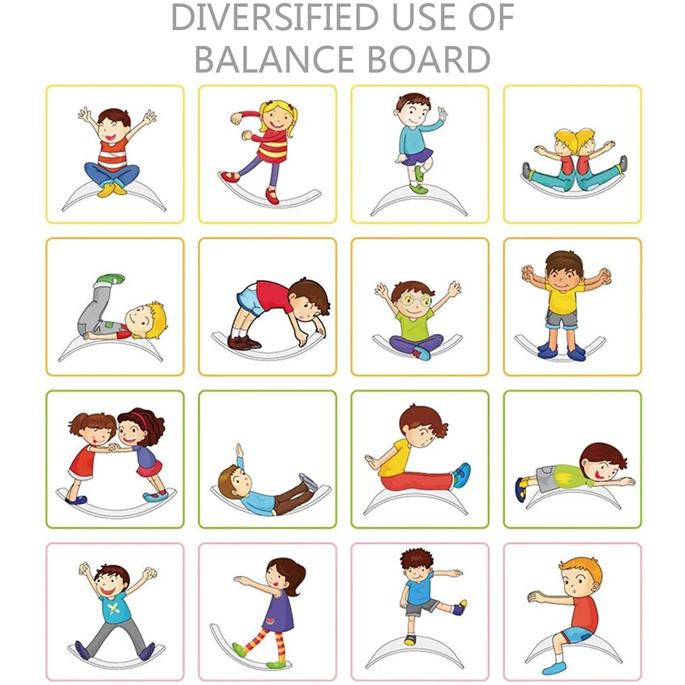 Winning Premium Natural Kids Wood Balance Board Wobble Balance Board Montessori Fitness Waldorf Balance Board