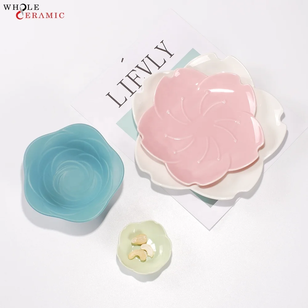 Stoneware nature irregular round dinner plate for breakfast mug custom kitchen ceramic  bowls set melamine dinnerware