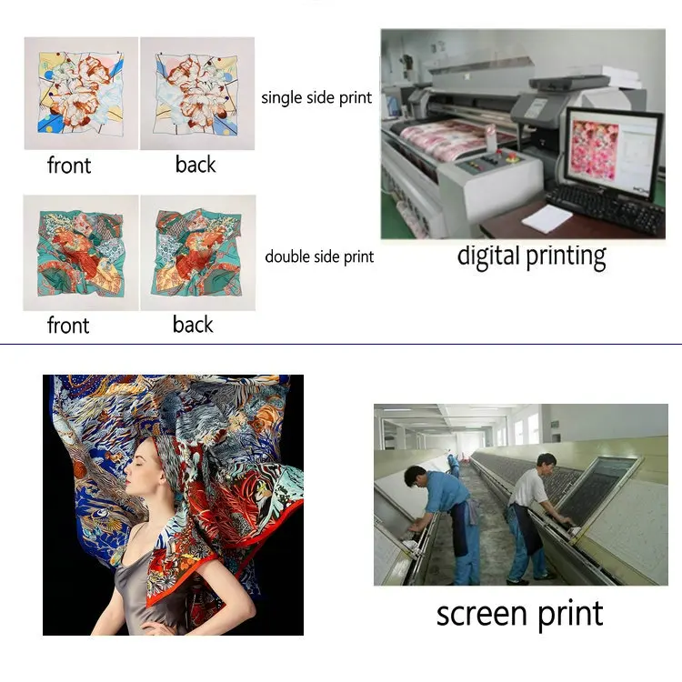 Bulk Italian silk scarves high quality head scarves wholesale ladies silk neck scarf