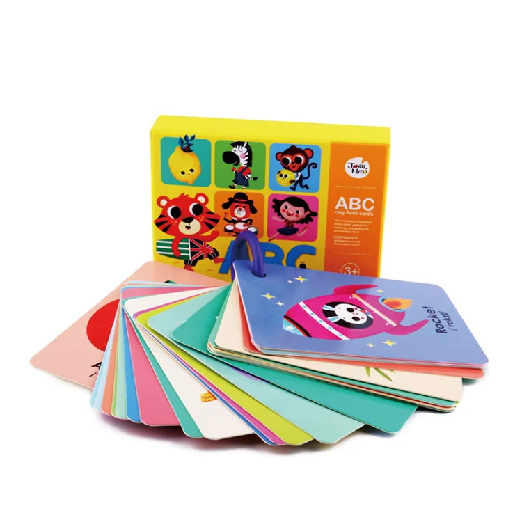 Children study educational cards aged 0-4 years old pre-school education tools alphabet letter card bilingual cards kit OEM logo