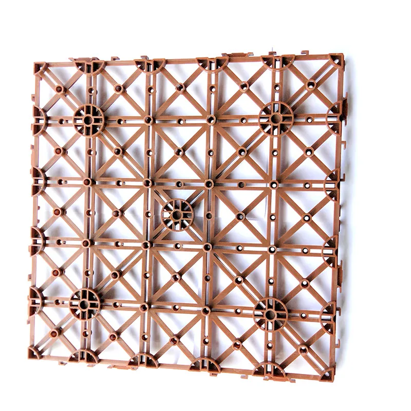 Interlock plastic base for decking and tile