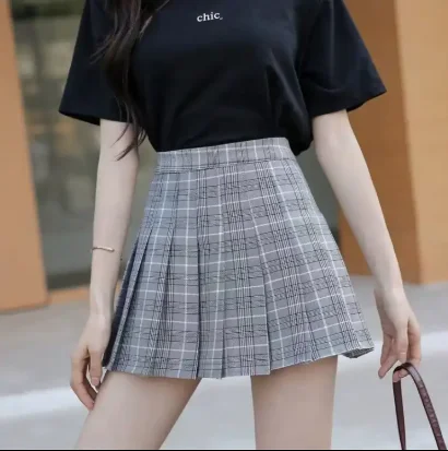 2022 Прямая продажа с фабрики оптовая для молодых девушек клетчатая мини-юбка трапециевидная модная Горячая Распродажа симпатичная складчатая юбка