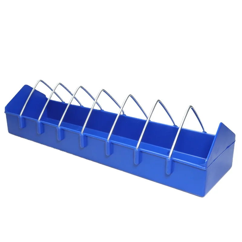 Pigeon Feeder Rack Food Dish Dispenser Tool Slot Container Thick for Poultry Chicken Duck Parrots