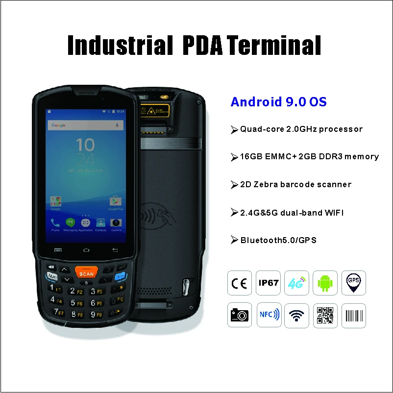 Cheapest M7 4inch Industrial Rugged PDA Barcode Scanner Phone with 4G WIFI BT GPS
