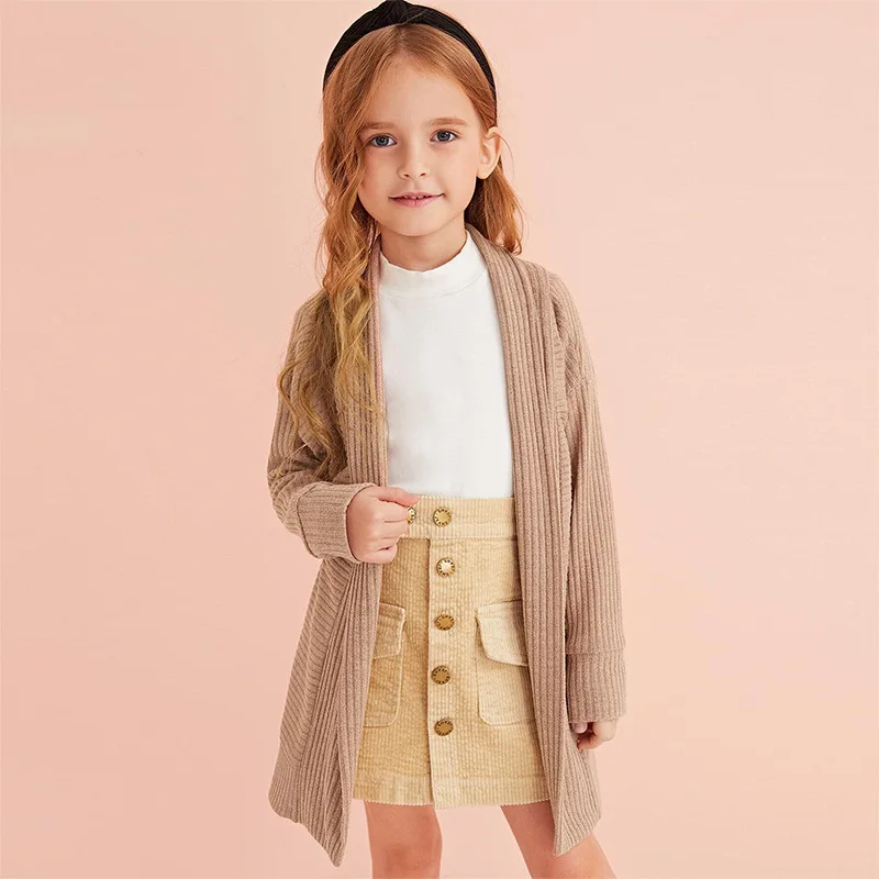 
Custom Wholesale Autumn Winter Coat Warm Stylish Knitwear Jumper Kids Sweater Cardigan For Girls Children 