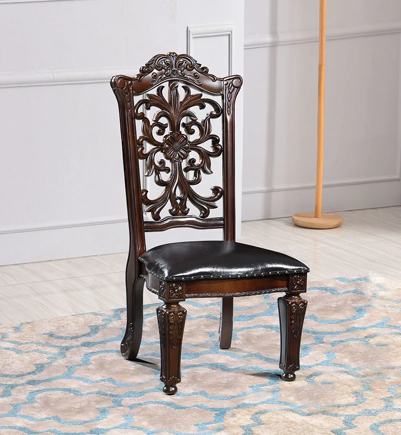 American Design Round Solid Wood Frame Modern Dinner Table Luxury Dining Room Table Set  for 8 Chairs