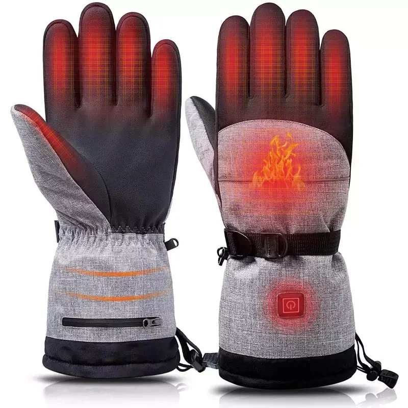 Unisex Waterproof Rechargeable Battery Snowboard Motorcycle Racing Cycling Guantes Freezer Winter Ski Electric Heated Gloves