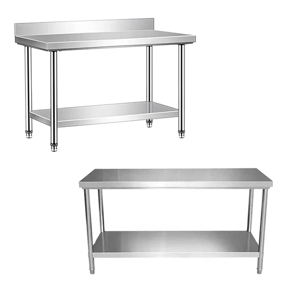 Stainless Steel Commercial Kitchen Furniture Food Preparation Work Table For Restaurant