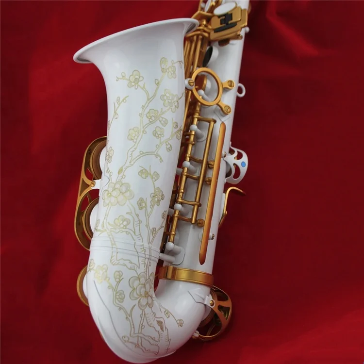 High Grade Three double arms support keys Pearl White Alto Saxophone