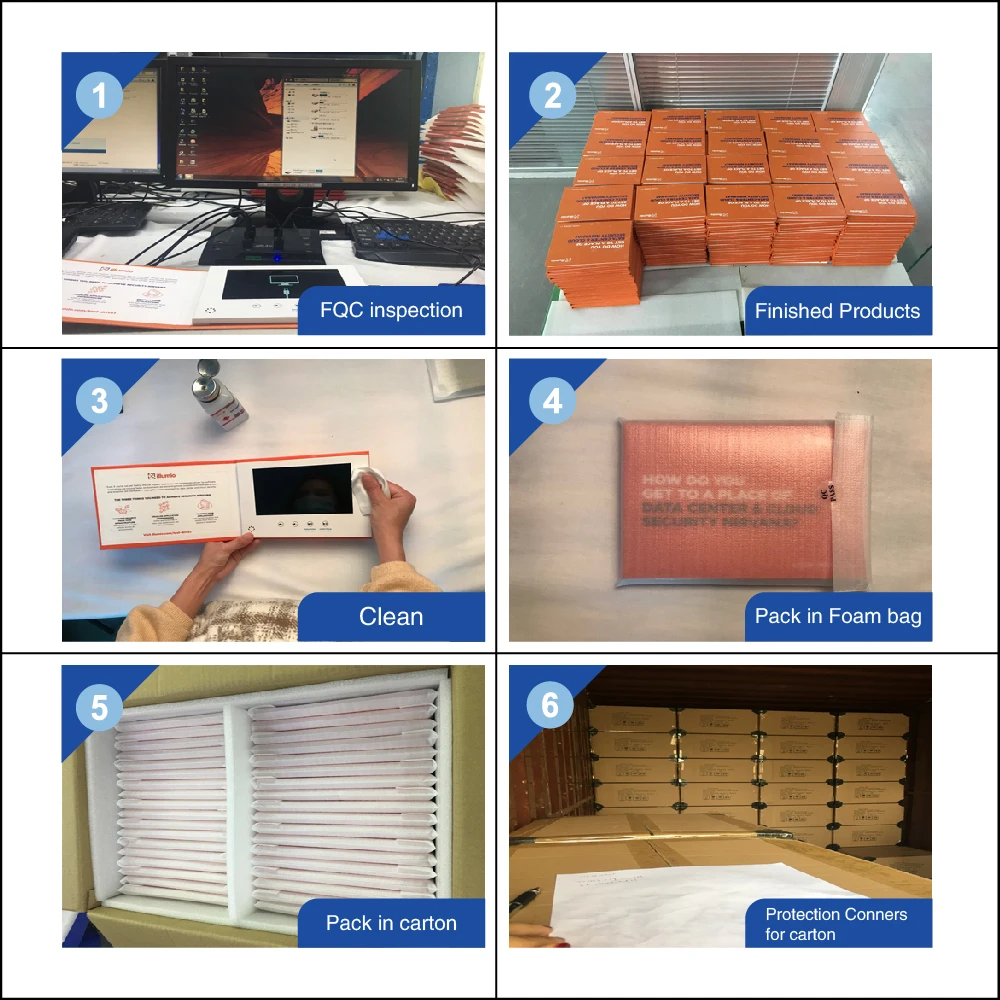 Popular Customized 2.4 2.8 4.3 5 7 10.1 Video Presentation Box Packaging Display Boxes