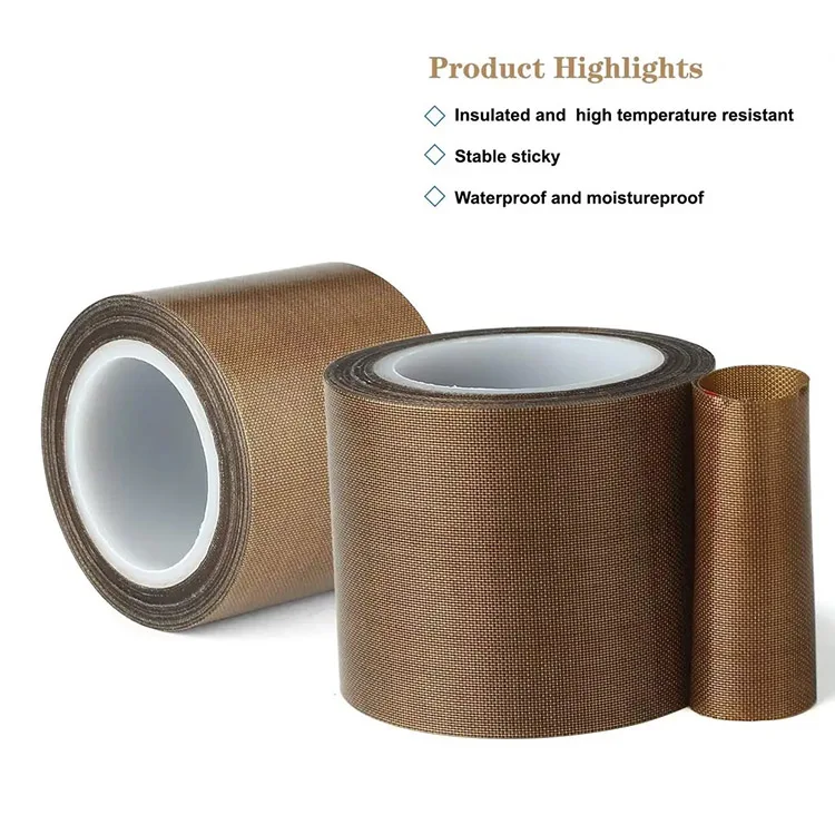 High temperature resistant and water-adhesive PTFE fiberglass cloth silicone tape sealing machine insulation tape
