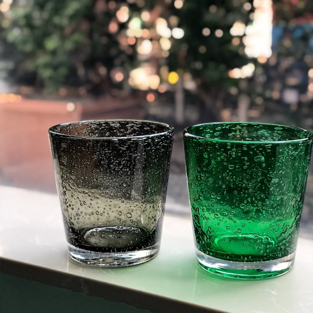 Samyo personalized printed bubble stemless  wine glass colored tumbler cups