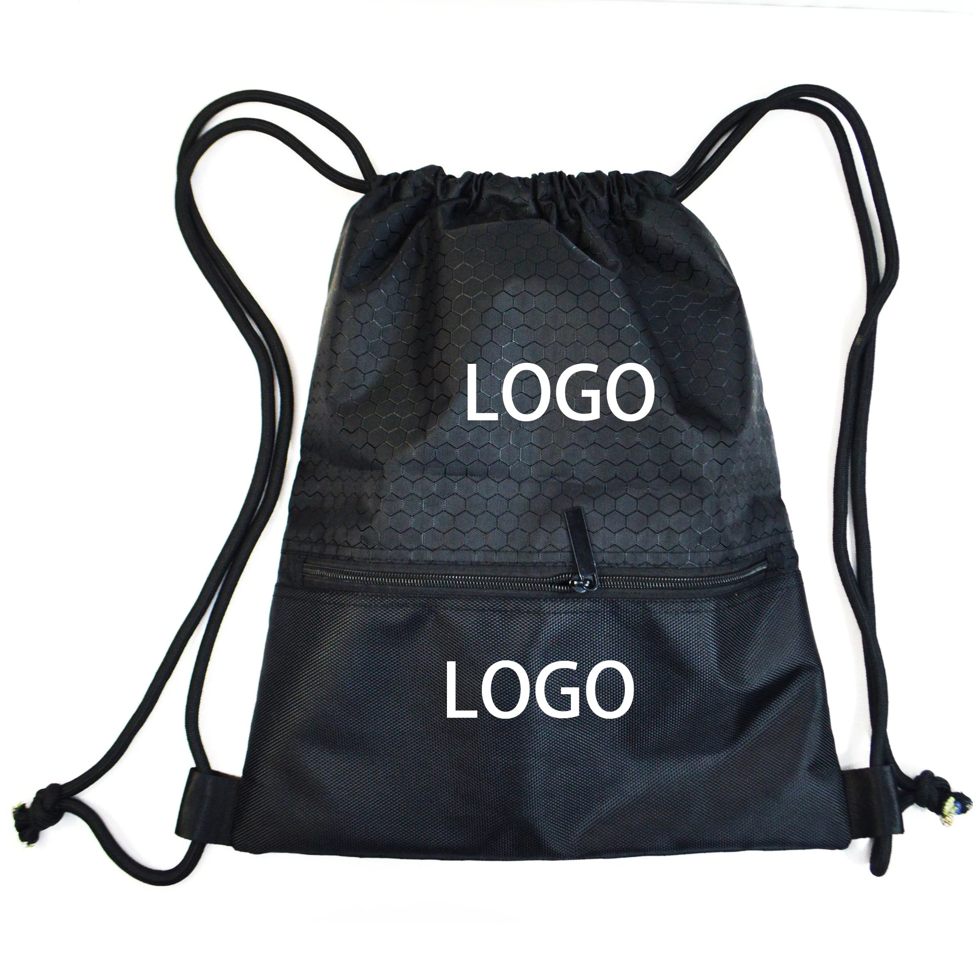 Custom Logo Drawstring Printed Polyester Gym Rpet Bags Training Gymsack Polyester Waterproof Sports Drawstring Bag With Logo
