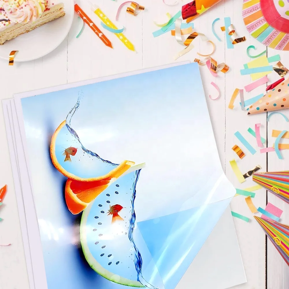 New Arrival Clear Printing Label Roll Holographic Transparent Custom Vinyl Stickers Sheets Glitter Sheet Glossy Sticker Paper