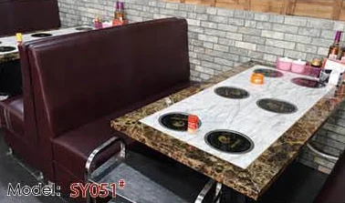Restaurant Commercial Mini Hot Pot Table Dining Solid Wood Hotpot Table