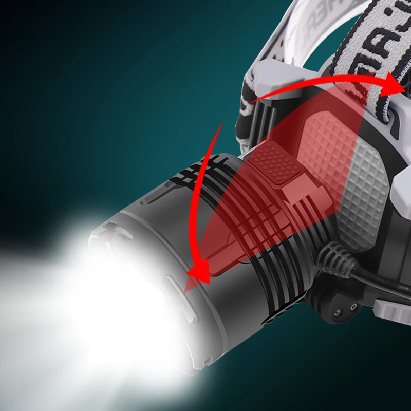 Супер мощный налобный фонарь USB перезаряжаемый фара XHP70 светодиодный масштабируемый Головной водонепроницаемый головной фонарик