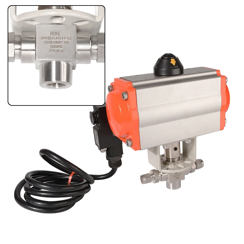 Stainless Steel Pneumatic Trunnion Ball Valve with Explosion Proof Coil Instrument Pneumatic Ball Valve