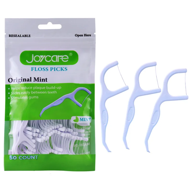 UHMWPE Mint Flavor Teeth Flosser Tooth Floss Pick Dental Flosser With Toothpick