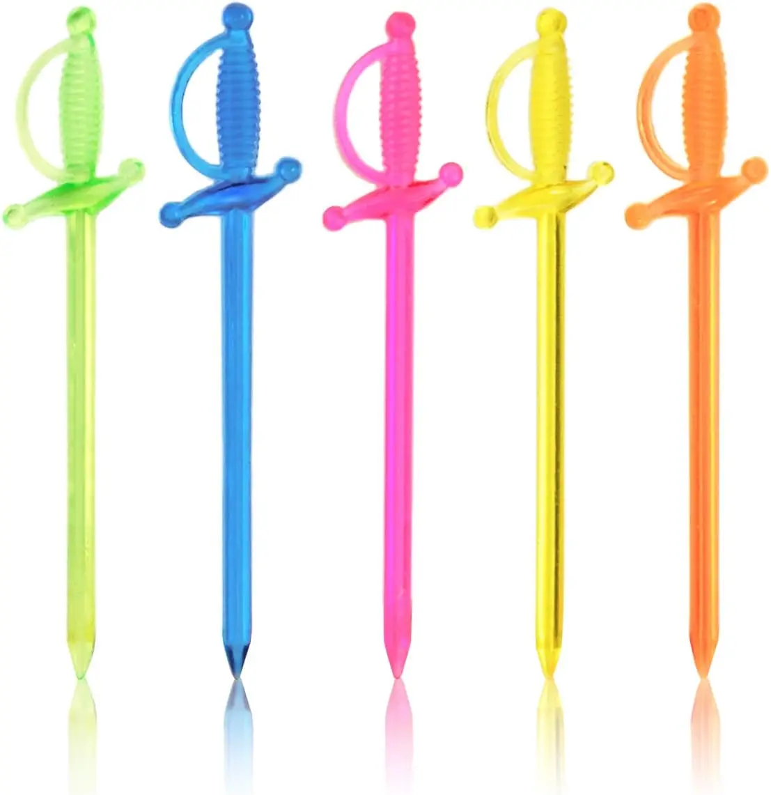 Party Supplies  Multi-color Appetizer Picks Food-Safe Plastic Mini Fruit Sword Toothpicks