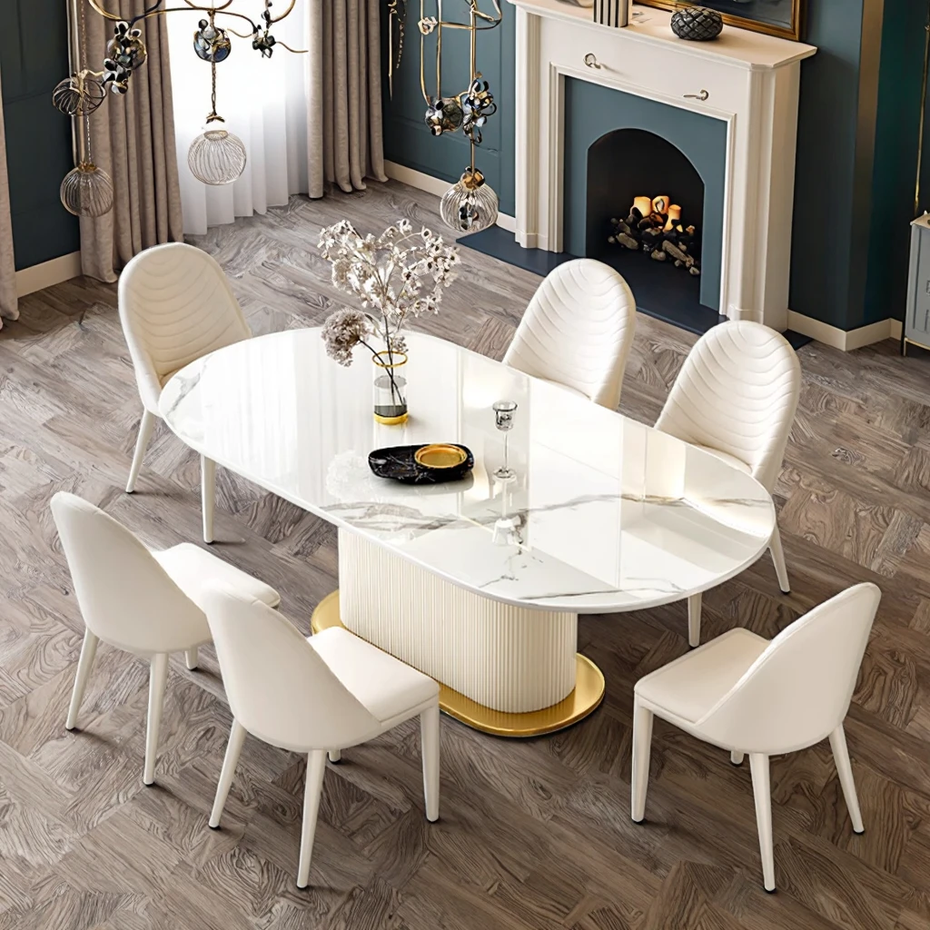 Высокопрочная каменная тарелка обеденный стол водонепроницаемый и устойчивый к царапинам/износу мебель для столовой