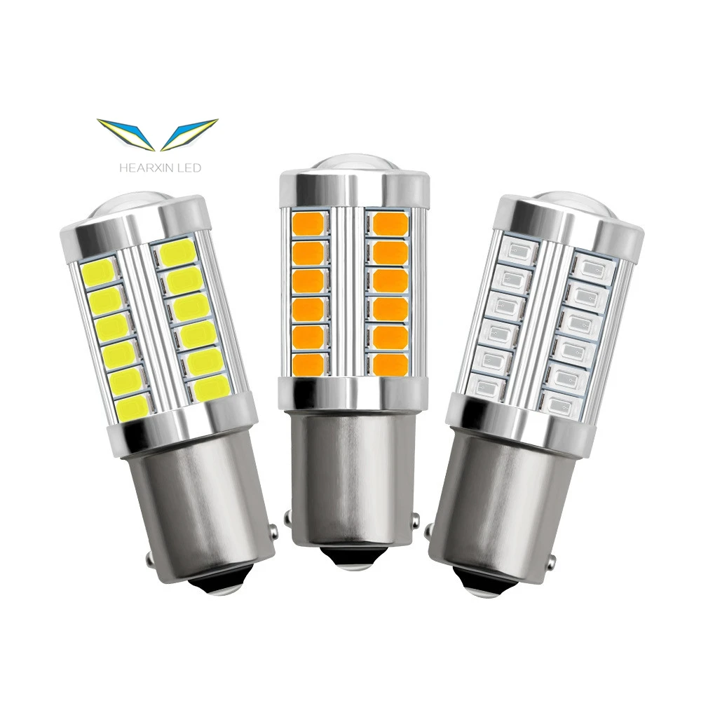Светодиодные лампы S25 1156 BA15S P21W 1157 P21/5W BAY15D указателей поворота автомобиля 5630 7443 7440 лампа стоп-сигнала заднего хода 12
