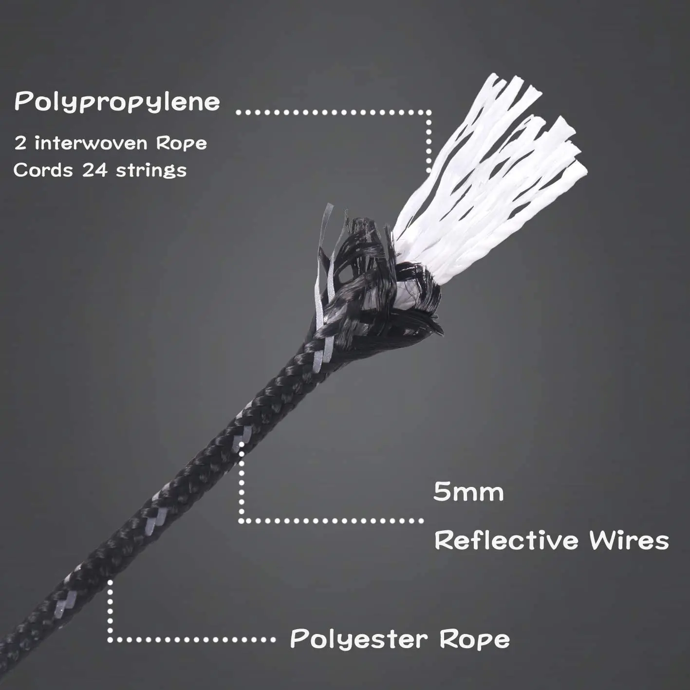 4mm Outdoor Guy Lines Tent Cords Lightweight Camping Rope