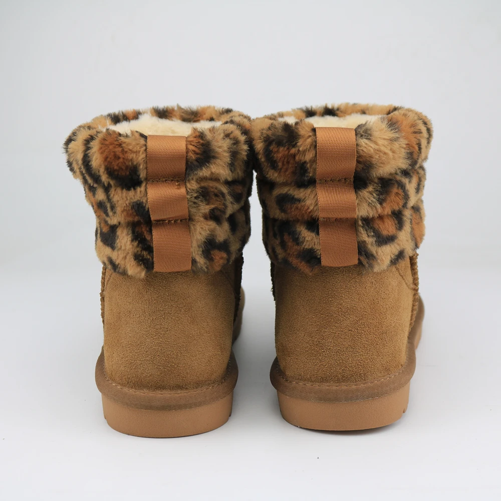 LEOPARD HALF BOOTS  Womens Cheetah Fur Boot
