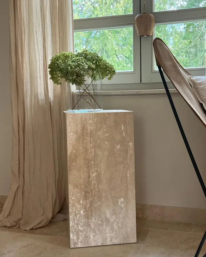 Manufacture Natural Travertine Plinth Home Accessories For Living Room Decor Interior Travertine Plinth Decoration