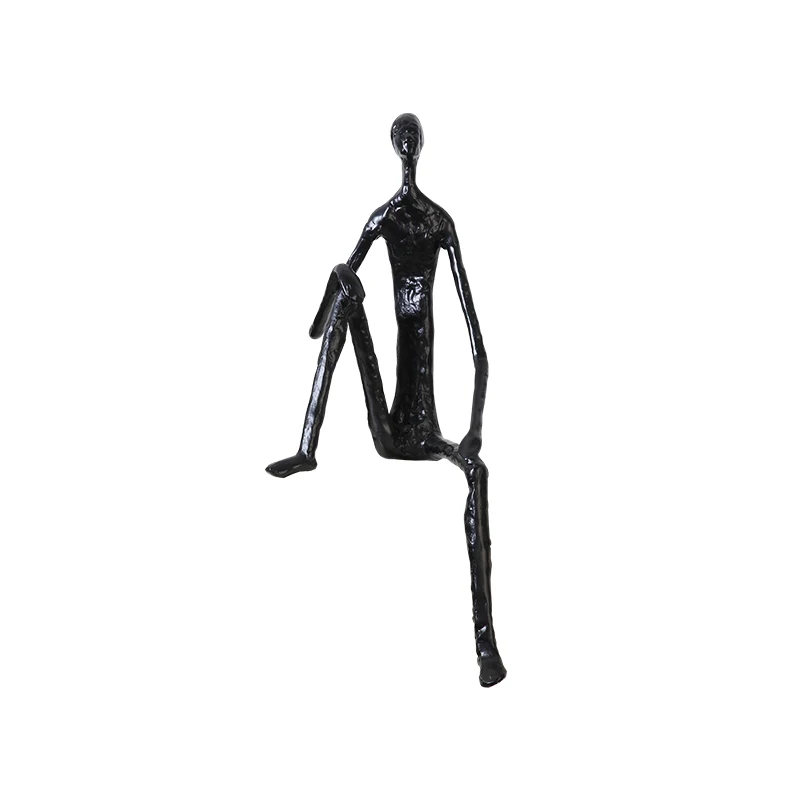 hot sale 2022 home assesories modern metal arts crafts decorative item abstract black bronze sculptures figure