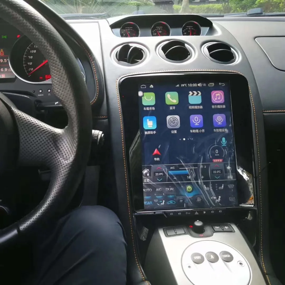 Головное устройство ZWNAV в стиле Tesla для Lamborghini Gallardo 2004 - 2015 LP570 LP560 Android мультимедийный радиоплеер Автомобильный