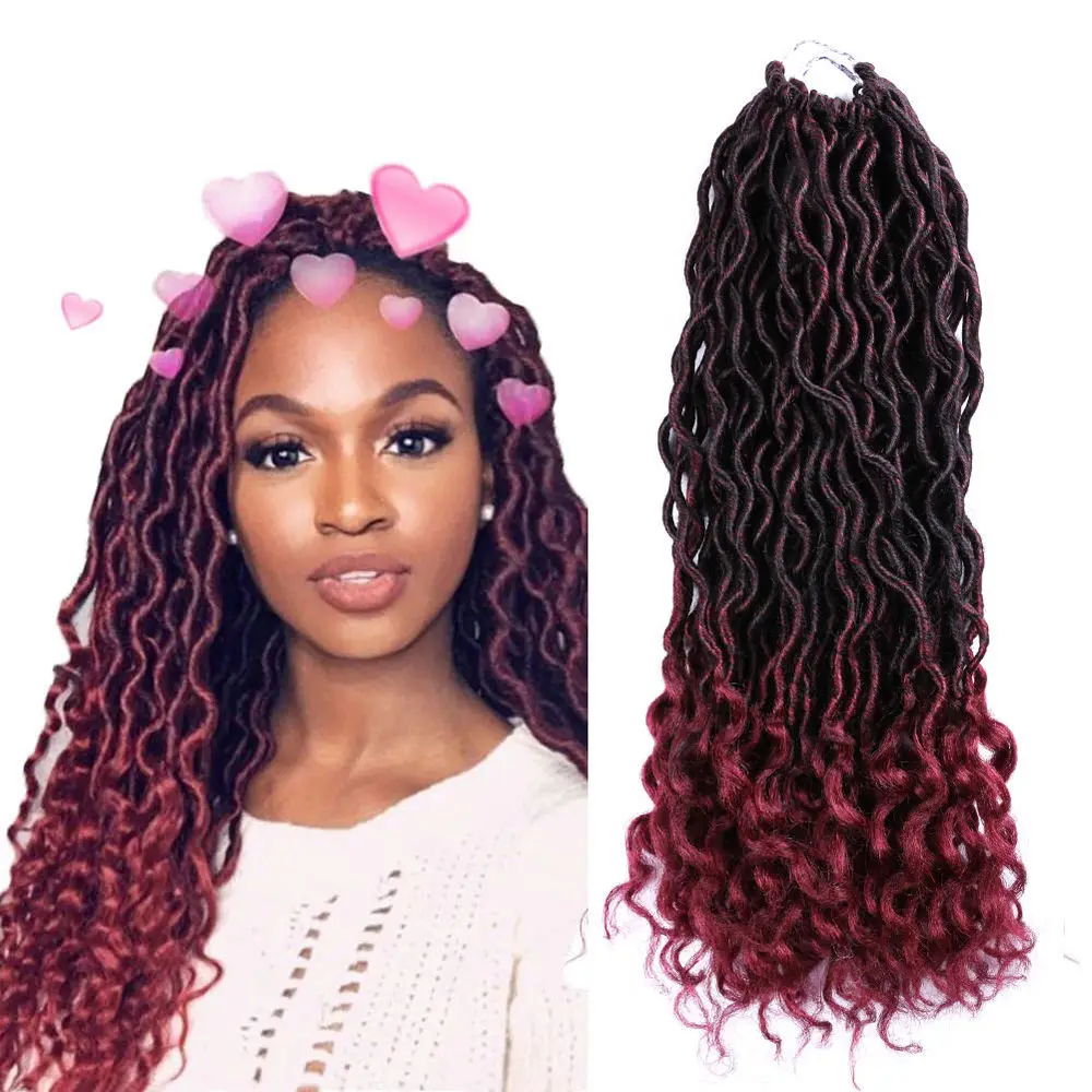 Wholesale Goddess Faux Locs Curly Soft Dread Braids Dreadlock Crochet Hair Extensions