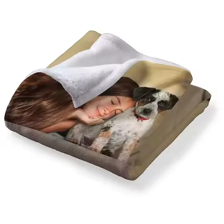 wholesale 100% polyester sunflower flannel fleece custom print white mink sublimation blanket