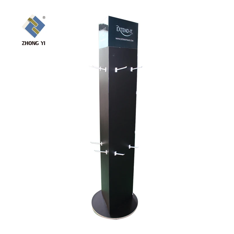Cheap Price Floor Cardboard Glasses/hats/socks/scarf Hook Around Display Stands Racks For Retail Stores
