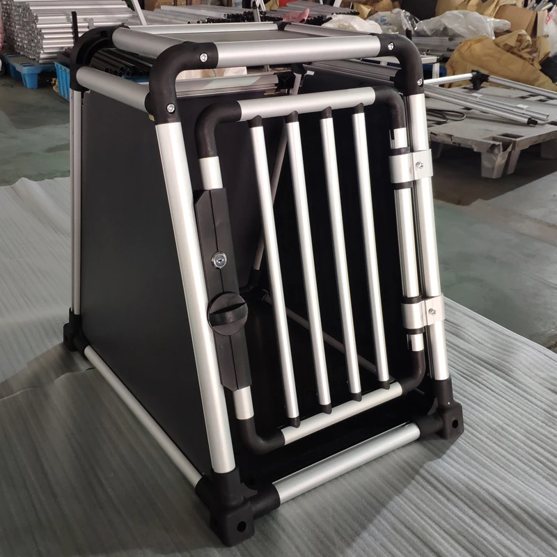 Wholesale new design Strong collapsible pet transport aluminium dog cage dog kennel pet crate factory for car travelling