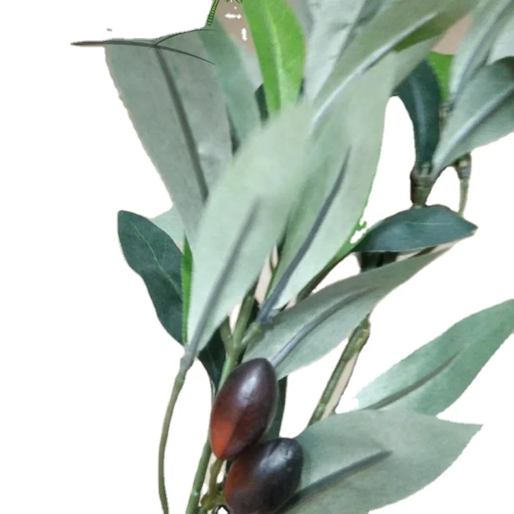 50 cm Artificial Plants Greenery Olive Branches Stems Plants Green Leaves Fruits Branch Leaves Home Office Indoor Outside