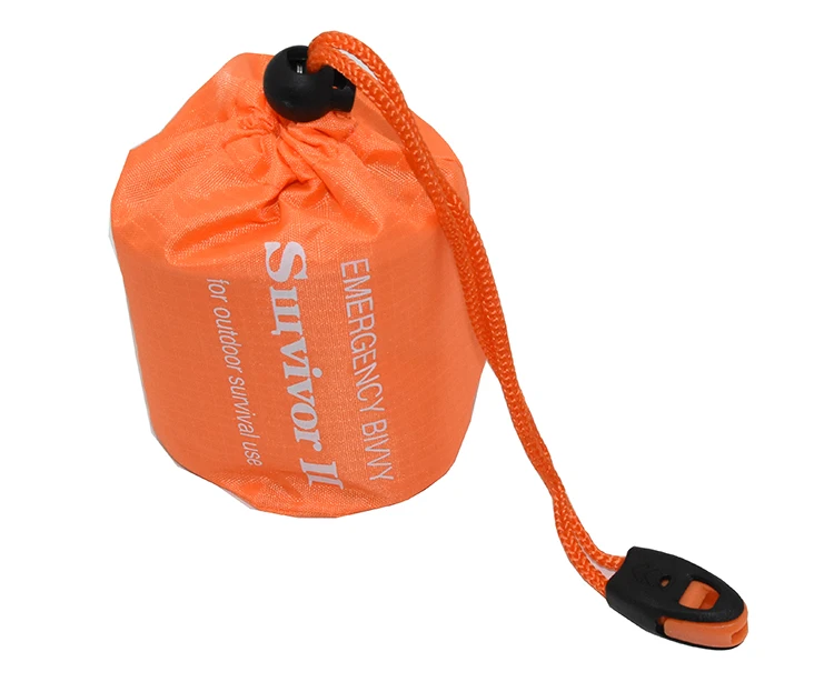 Camping survival kits silver Orange bivvy tear resistance emergency sleeping bag