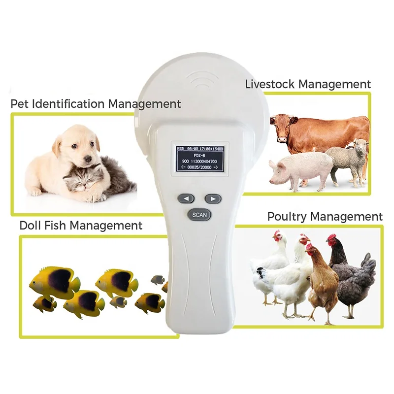  CMRFID RFID Animal Pet Microchip Reader Scanner animal glass tube reader handheld with magnifying