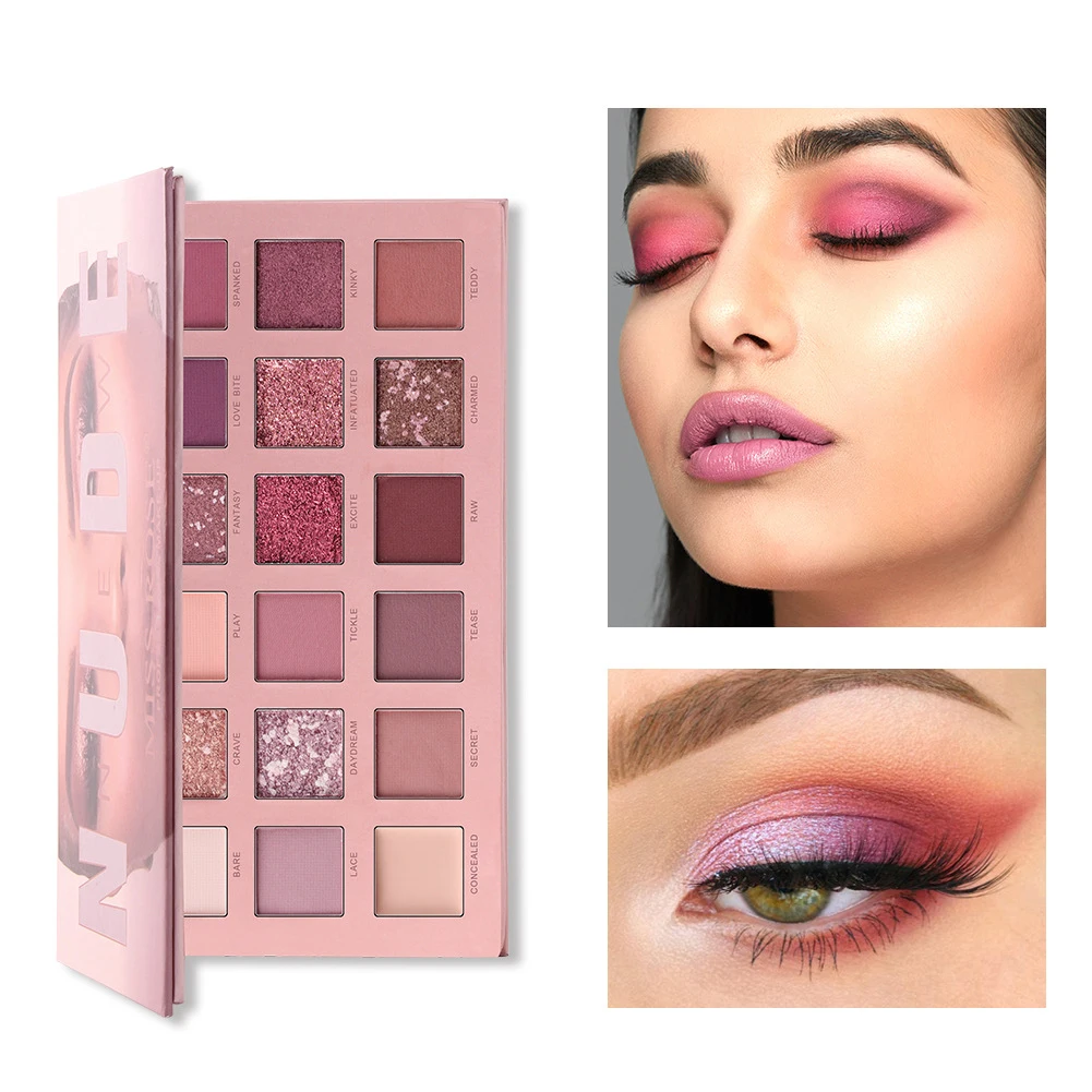  Блестящие тени для век huda с высоким пигментом Палетка теней MISS ROSE beauty