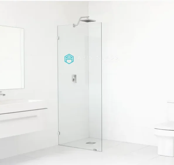 Superior Quality  8mm 10mm 12mm Bathroom Walk in Shower Glass Panel Door Frameless fixed shower door glass