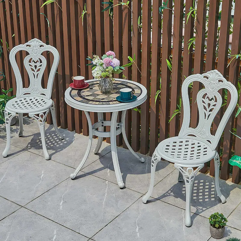 Modern Luxury Backyard Cast Aluminum Waterproof Outside Garden Patio Furniture Outdoor Set Luxurious Outdoor Garden Furniture